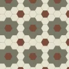 Klinker - Darlington Hexagon 10x10 cm Australian green/gulvit/röd
