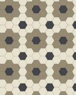 Klinker - Darlington Hexagon 10x10 cm mullvadsgrå/gulvit/svart