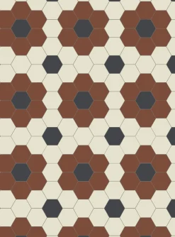 Klinker - Darlington Hexagon 10x10 cm röd/gulvit/svart