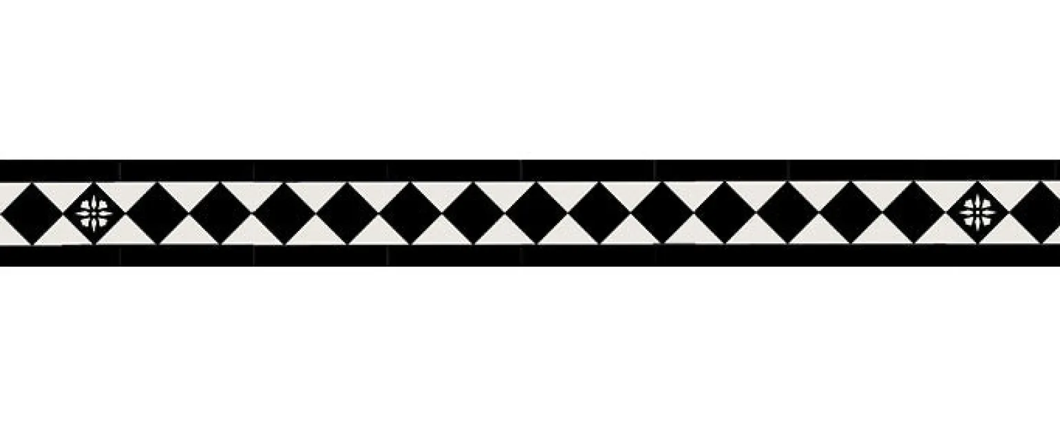 Klinkerfris - Glasgow II svart/vit