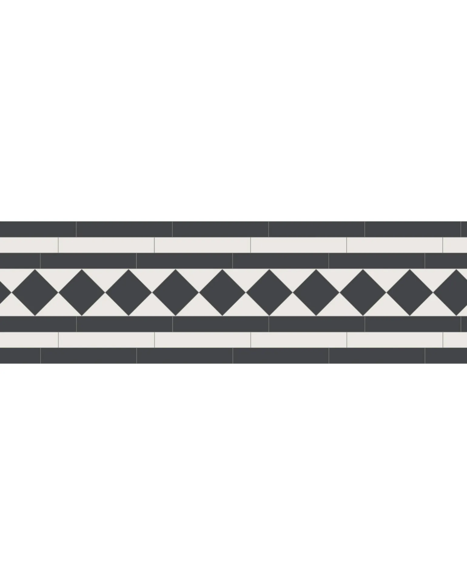 Klinkerfris - Klassisk 220 mm svart/vit
