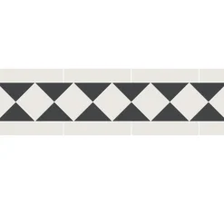 Klinkerfris - Klassisk 120 mm vit/svart