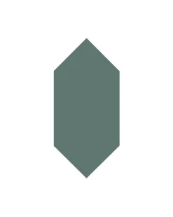 Klinker - Hexagondiamant 7 x 15 cm mörkgrön