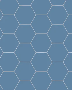 Klinker - Hexagon 15 x 15 cm blå
