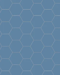 Klinker - Hexagon 10 x 10 cm blå