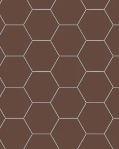 Klinker - Hexagon 15 x 15 cm chokladbrun