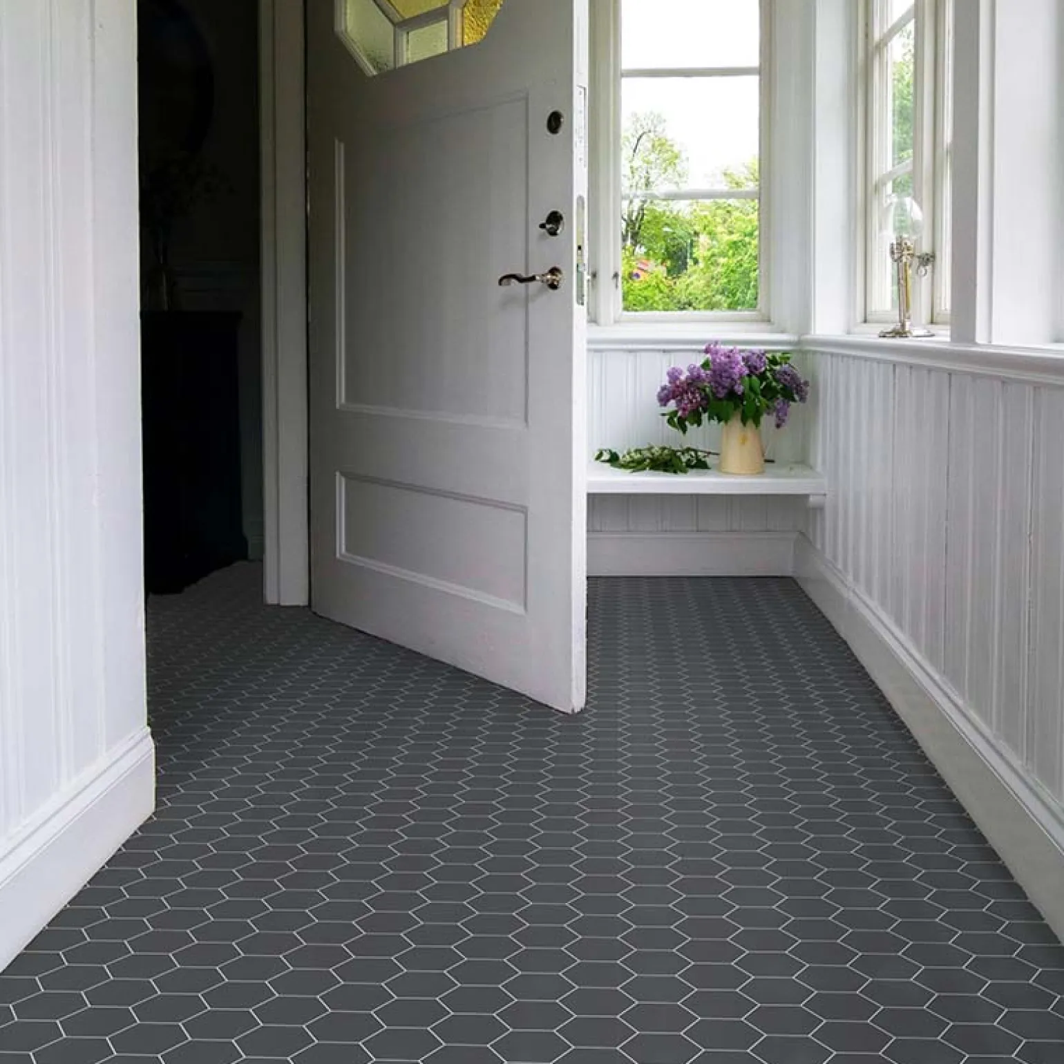 Klinker - Hexagon 10 x 10 cm svart