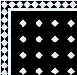 Klinker - Oktagon 15 x 15 cm svart