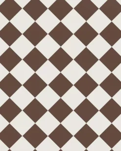 Klinker - Schackrutigt 10 x 10 cm chokladbrun/vit