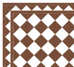 Klinker - Schackrutigt 15 x 15 cm chokladbrun/vit
