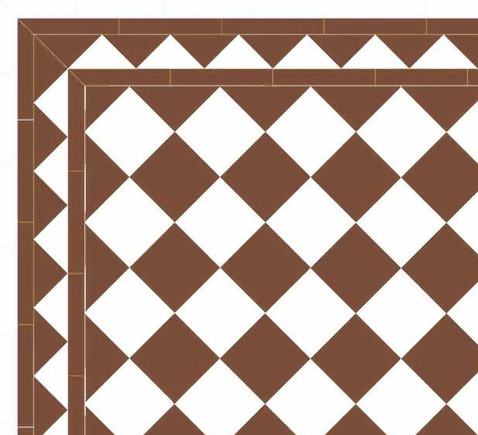 Klinker - Schackrutigt 15 x 15 cm chokladbrun/vit