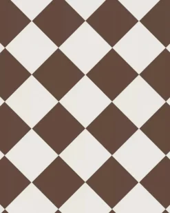Klinker - Schackrutigt 15 x 15 cm chokladbrun/vit