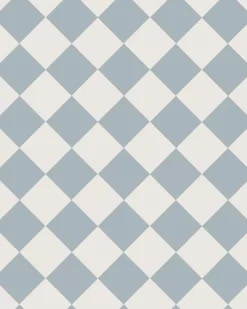 Klinker - Schackrutigt 10 x 10 cm gråblå/vit