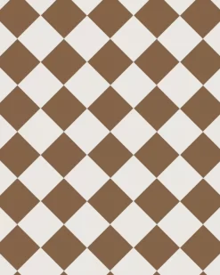 Klinker - Schackrutigt 10 x 10 cm havana/vit