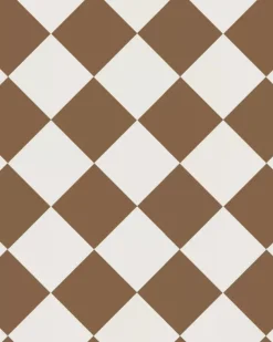 Klinker - Schackrutigt 15 x 15 cm havana/vit