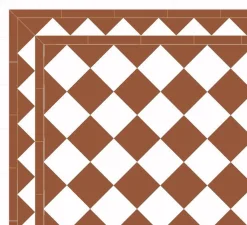 Klinker - Schackrutigt 15 x 15 cm havana/vit