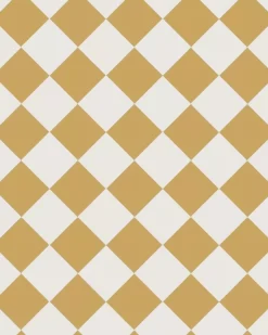 Klinker - Schackrutigt 10 x 10 cm ockragul/vit