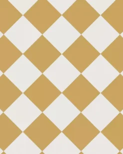Klinker - Schackrutigt 15 x 15 cm ockragul/vit