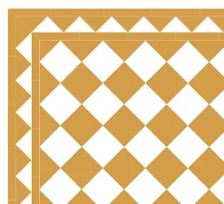 Klinker - Schackrutigt 15 x 15 cm ockragul/vit