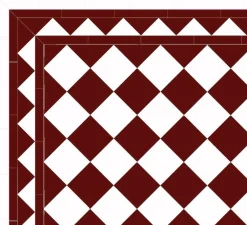 Klinker - Schackrutigt 15 x 15 cm röd/vit