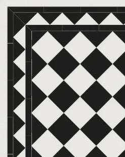 Klinker - Schackrutigt 15 x 15 cm svart/vit
