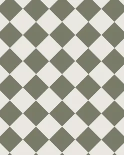 Klinker - Schackrutigt 10 x 10 cm vit/grön - Australian green