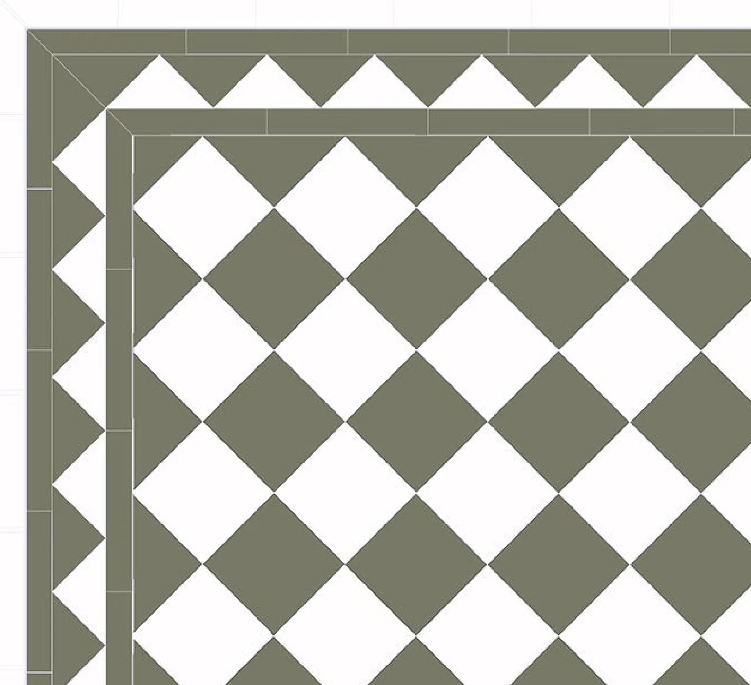 Klinker - Schackrutigt 15 x 15 cm vit/grön - Australian green