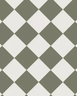 Klinker - Schackrutigt 15 x 15 cm vit/grön - Australian green