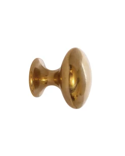Knopp - Oval obehandlad mässing 40 mm