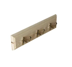 Kroklist 35 cm furu med dubbelkrok i mässing