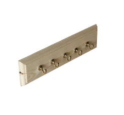 Kroklist 35 cm furu med enkelkrok mässing liten