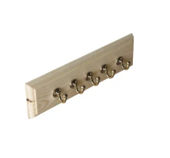 Kroklist 35 cm furu med enkelkrok mässing mellan