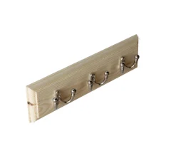 Kroklist 35 cm furu med förnicklad dubbelkrok