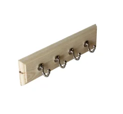 Kroklist 35 cm furu med förnicklad enkelkrok stor