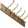 Kroklist 65 cm furu med klassisk klädkrok, mässing