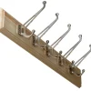 Kroklist 65 cm furu med klassisk klädkrok, nickel