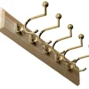 Kroklist 65 cm furu med klädkrok - Fehrlins 3228 mässing