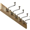 Kroklist 65 cm furu med klädkrok - Fehrlins 3255 nickel
