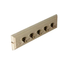 Kroklist 35 cm furu med mässingskrokar - Bårebo liten