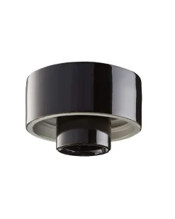 Lampsockel porslin - Svart/rak IP20