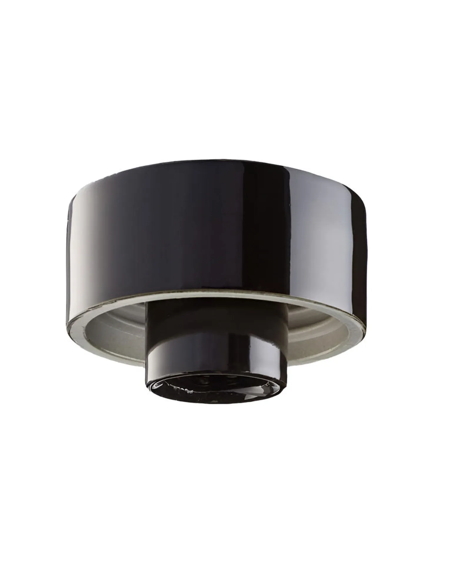 Lampsockel porslin - Svart/rak IP20