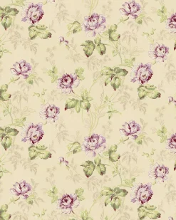 Lim & Handtryck Tapet - Belle epoque beige/grön/ljuslila