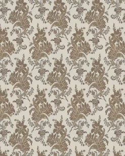 Lim & Handtryck Tapet - Liljor beige/guld
