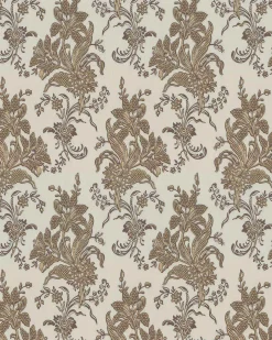 Lim & Handtryck Tapet - Liljor beige/guld