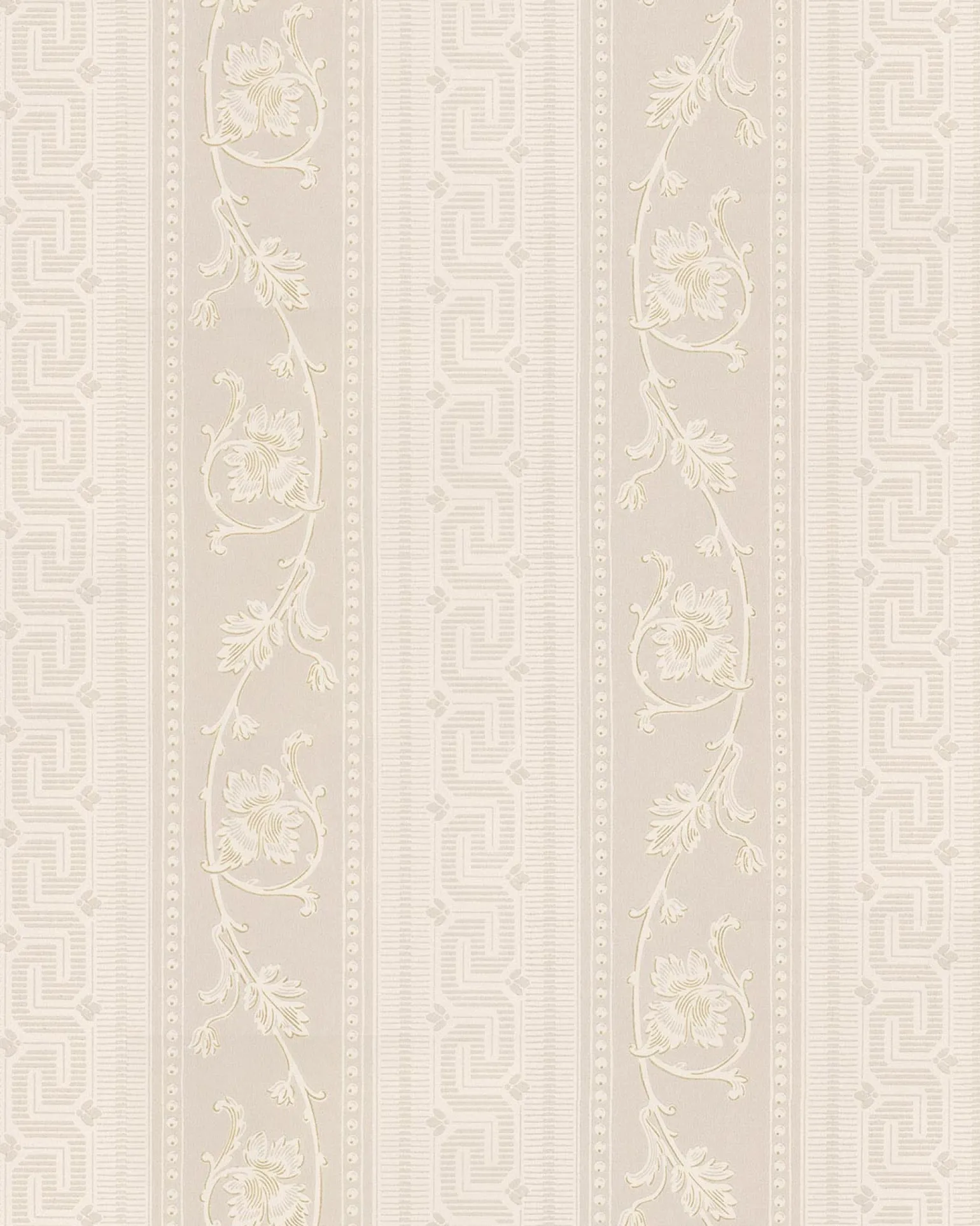 Lim & Handtryck Tapet - Nääs slott ljusgrå/guld