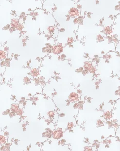 Lim & Handtryck Tapet - Rosen blå/rosa