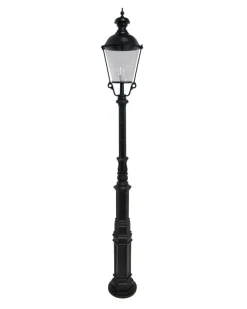 Lyktstolpe Ljuså S4 - Runt svart lykthus