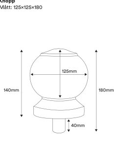 Ändknopp till stolpe - Petite 140 x 110 mm