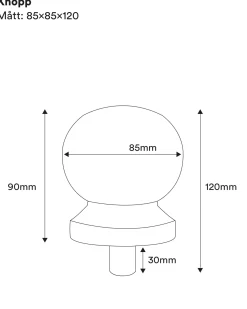 Ändknopp till stolpe - 90 x 80 mm