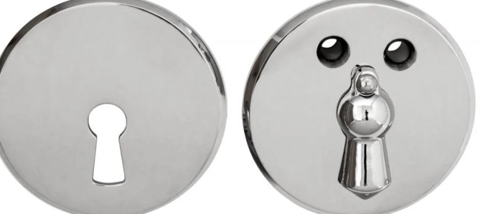 Nyckelskylt - 55 mm nickel med kläpp